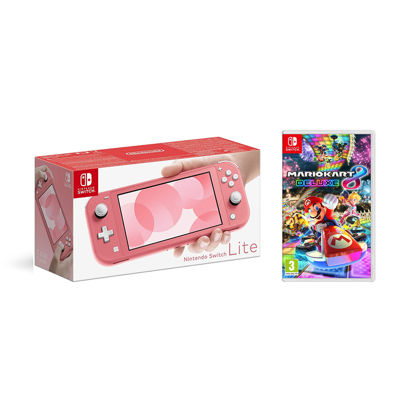 Nintendo Switch Lite Coral + Mario Kart 8 Deluxe